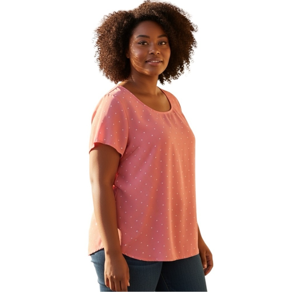 Torrid Pink Dolman Sleeve Blouse with Back Buttoned Detail NWOT 00/M/L